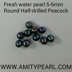 6396 Freshwater pearl 5-6mm Round Half-drilled Peacock color.jpg